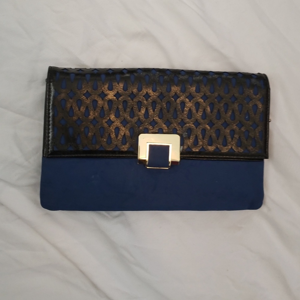 Black and blue clutch